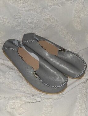 Venus Celia Classic Women's Gray Leather Slip-On Shoes Comfort 35 5.5